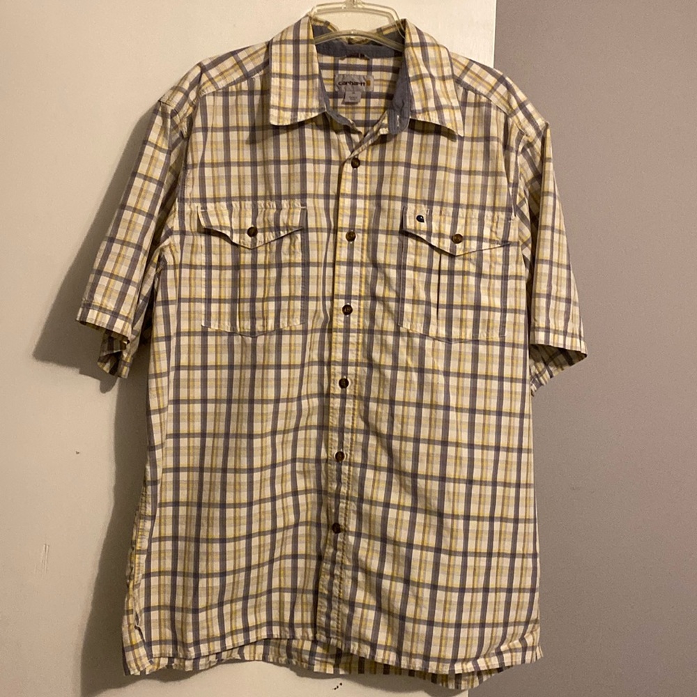 Carhartt Men’s Relaxed Fit Short Sleeve Button Down Shirt